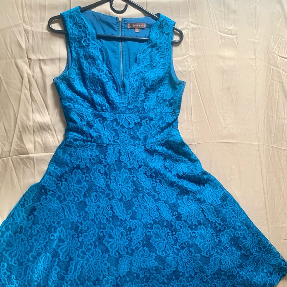 Jolie Moi Teal Midi Dress - Picture 2 of 9